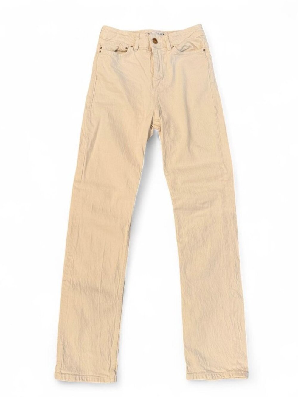 Zara cream straight leg trousers